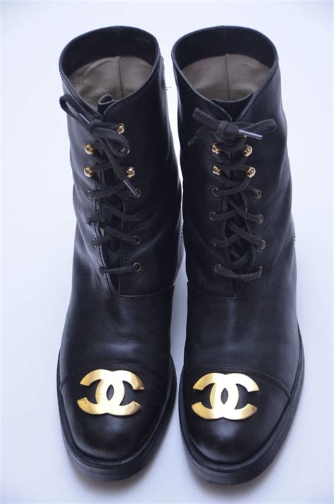 chanel combat boots gold|Chanel combat boots women.